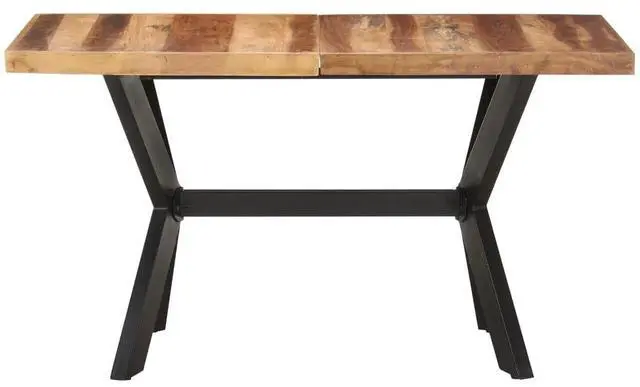 Alt view image 8 of 13 - vidaXL Dining Table 55.1"x27.6"x29.5" Solid Wood with Sheesham Finish