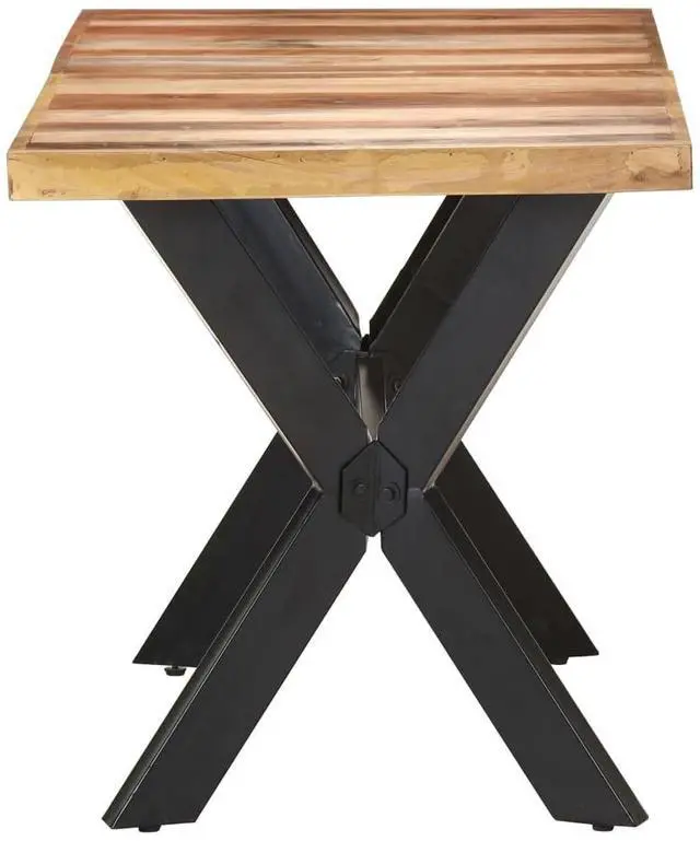 Alt view image 9 of 13 - vidaXL Dining Table 55.1"x27.6"x29.5" Solid Wood with Sheesham Finish