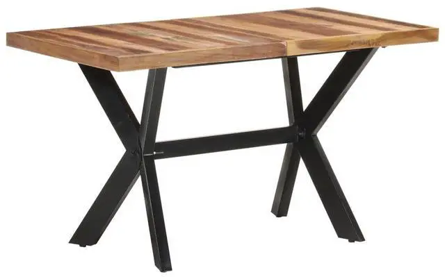 Alt view image 13 of 13 - vidaXL Dining Table 55.1"x27.6"x29.5" Solid Wood with Sheesham Finish