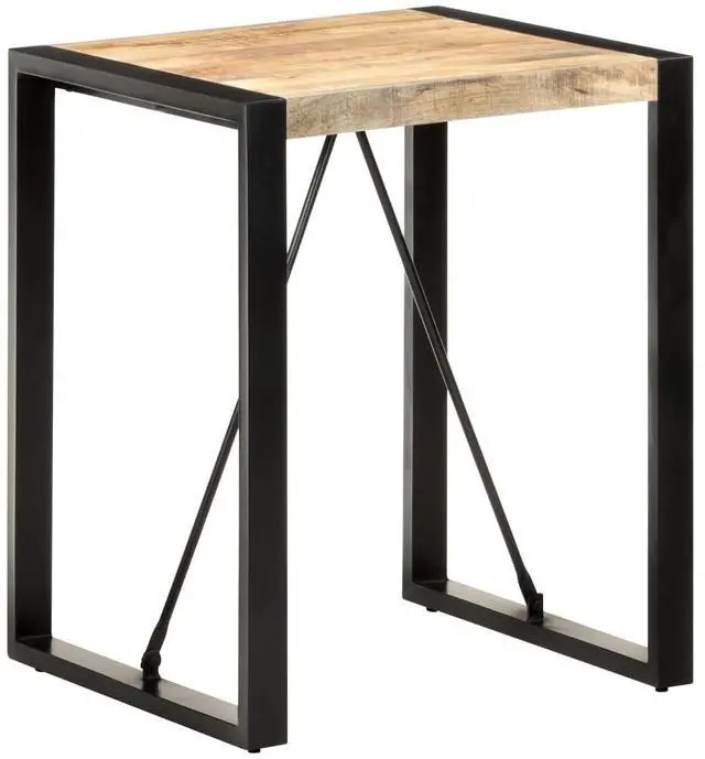 Alt view image 7 of 13 - vidaXL Dining Table 23.6"x23.6"x29.5" Solid Rough Mango Wood