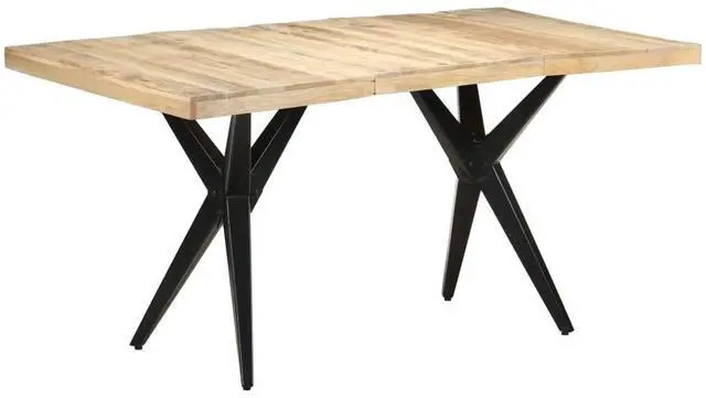 Alt view image 2 of 8 - vidaXL Dining Table 63"x31.5"x29.9" Rough Mango Wood