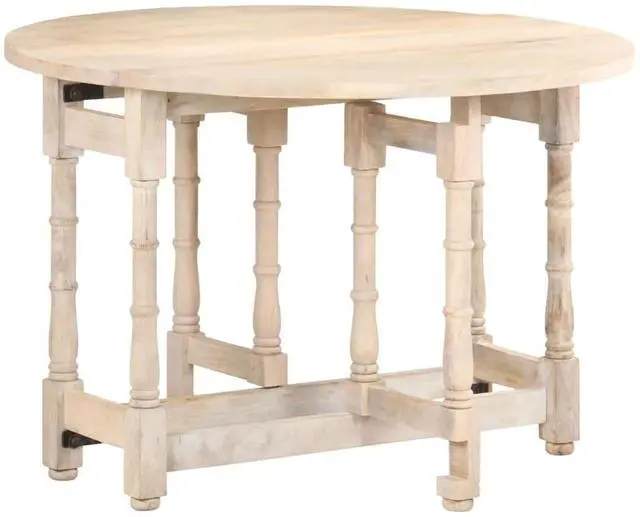 Alt view image 7 of 13 - vidaXL Dining Table Round 43.3"x29.9" Solid Mango Wood