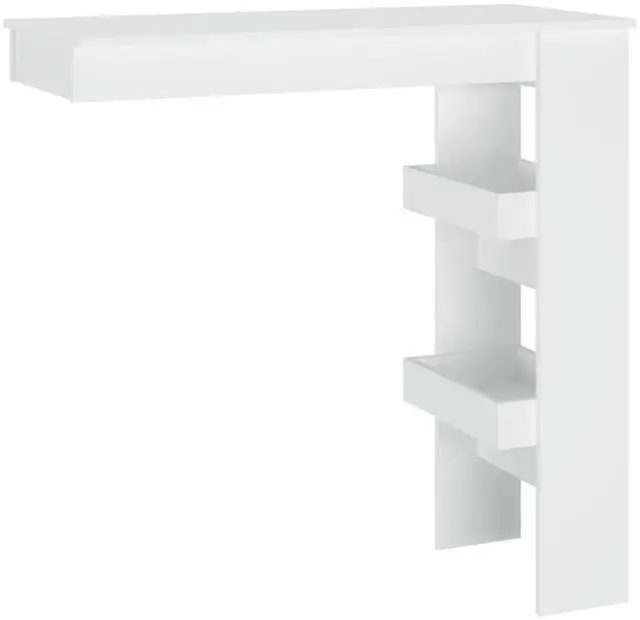 Alt view image 5 of 10 - vidaXL Wall Bar Table White 40.2"x17.7"x40.7" Engineered Wood