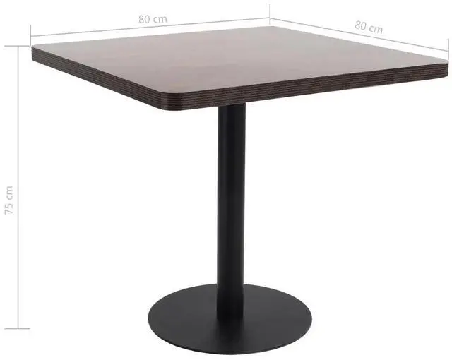 Alt view image 4 of 6 - vidaXL Bistro Table Coffee Desk Furniture Living Room Restaurant Dark Brown MDF
