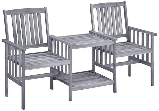 Alt view image 2 of 7 - vidaXL Patio Bistro Set Table and Chairs Conversation Set Solid Wood Acacia
