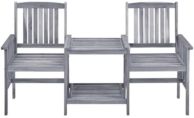 Alt view image 3 of 7 - vidaXL Patio Bistro Set Table and Chairs Conversation Set Solid Wood Acacia