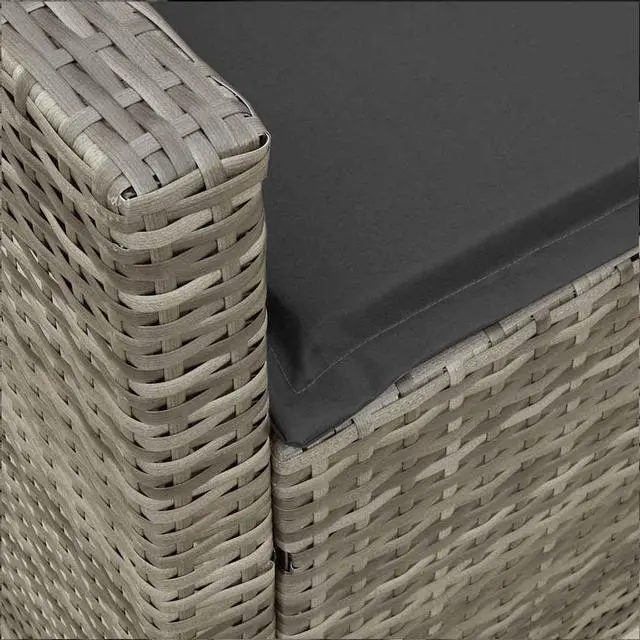 Alt view image 7 of 7 - vidaXL Patio Sofa with Cushions Gray Poly Rattan garden sofa garden seating