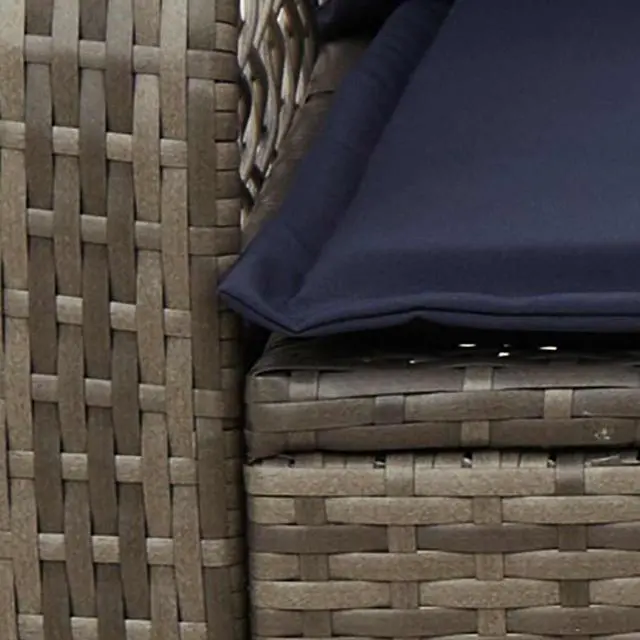 Alt view image 7 of 7 - vidaXL Patio Rocking Chair with Cushions Gray Poly Rattan garden rocking chair