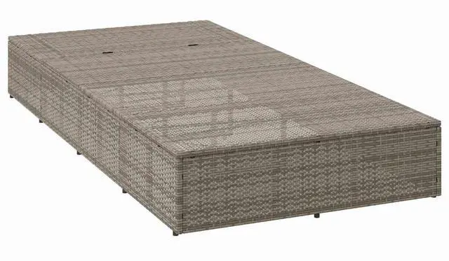 Alt view image 6 of 7 - vidaXL Sunbed with Floating Cushion Gray Poly Rattan outdoor sunbed