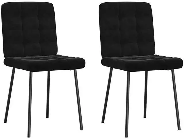 Main image of vidaXL Dining Chairs 2 pcs Black Velvet dinner chair kitchen chair dining seat