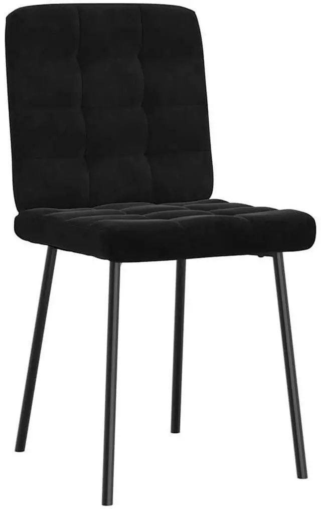 Alt view image 3 of 7 - vidaXL Dining Chairs 2 pcs Black Velvet dinner chair kitchen chair dining seat