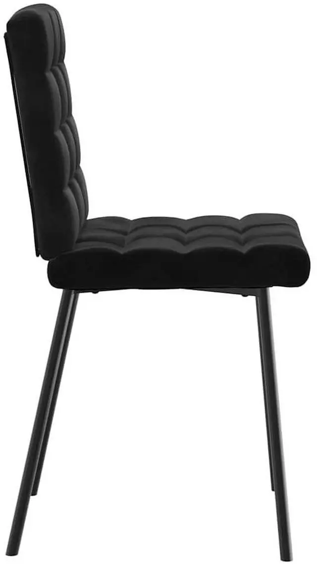 Alt view image 5 of 7 - vidaXL Dining Chairs 2 pcs Black Velvet dinner chair kitchen chair dining seat