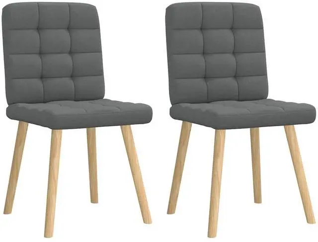 Main image of vidaXL Dining Chairs 2 pcs  Dark Gray  Fabric dinner chair kitchen chair