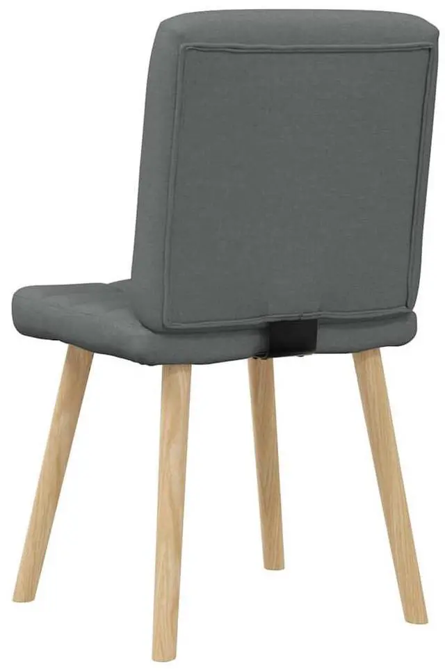 Alt view image 6 of 7 - vidaXL Dining Chairs 2 pcs  Dark Gray  Fabric dinner chair kitchen chair