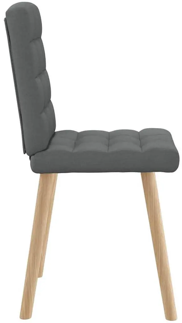 Alt view image 5 of 7 - vidaXL Dining Chairs 2 pcs  Dark Gray  Fabric dinner chair kitchen chair