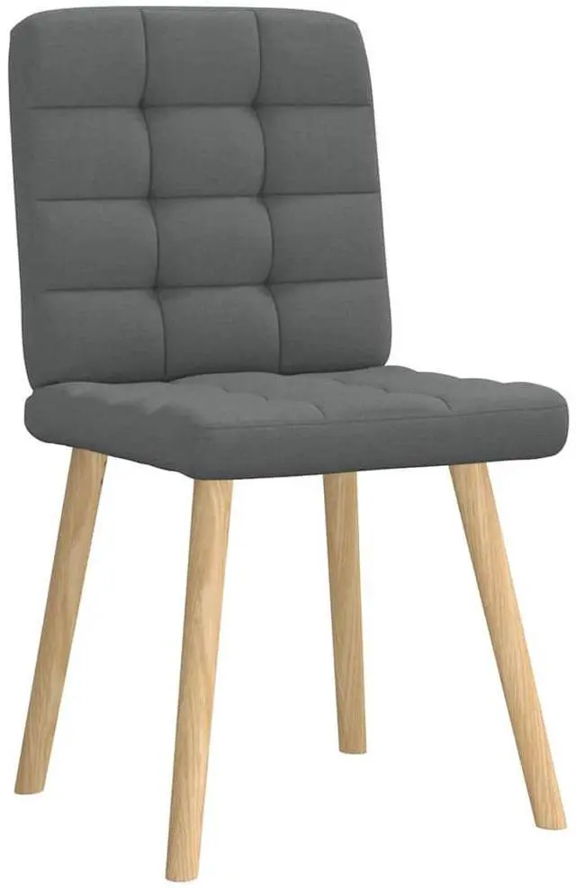 Alt view image 3 of 7 - vidaXL Dining Chairs 2 pcs  Dark Gray  Fabric dinner chair kitchen chair