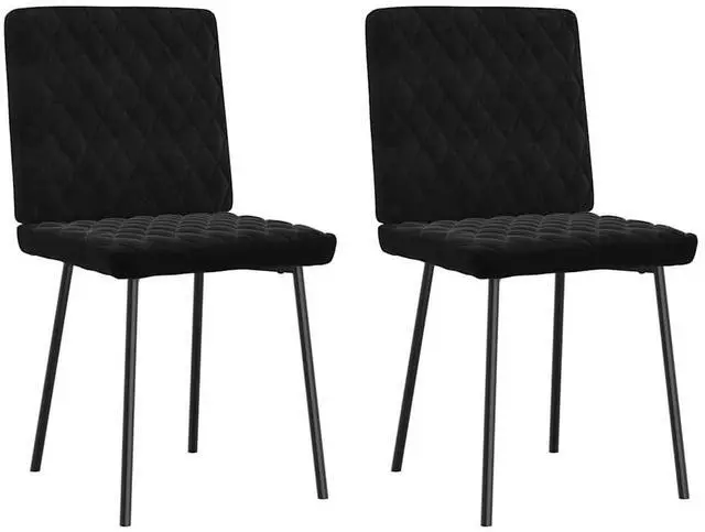 Main image of vidaXL Dining Chairs 2 pcs Black Velvet dinner chair kitchen chair dining seat