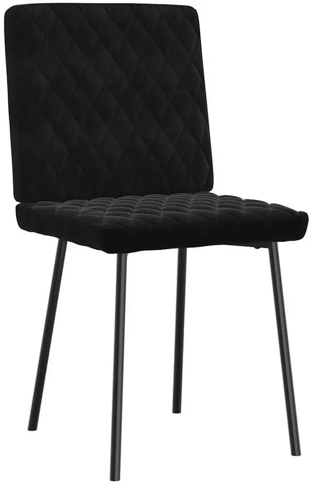 Alt view image 3 of 7 - vidaXL Dining Chairs 2 pcs Black Velvet dinner chair kitchen chair dining seat