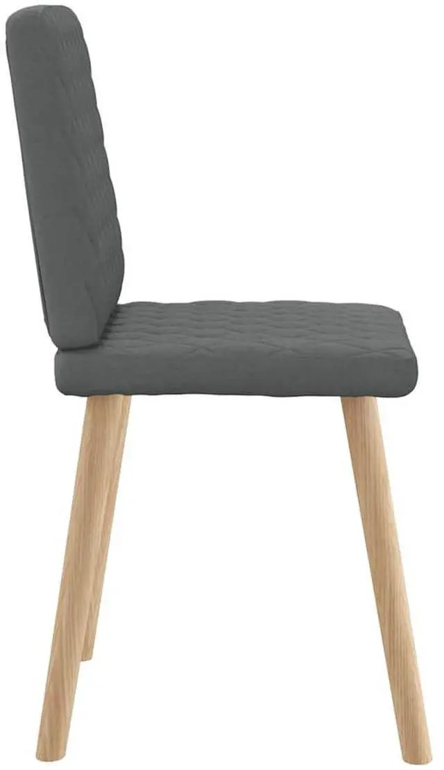 Alt view image 5 of 7 - vidaXL Dining Chairs 2 pcs Dark Gray Fabric dinner chair kitchen chair