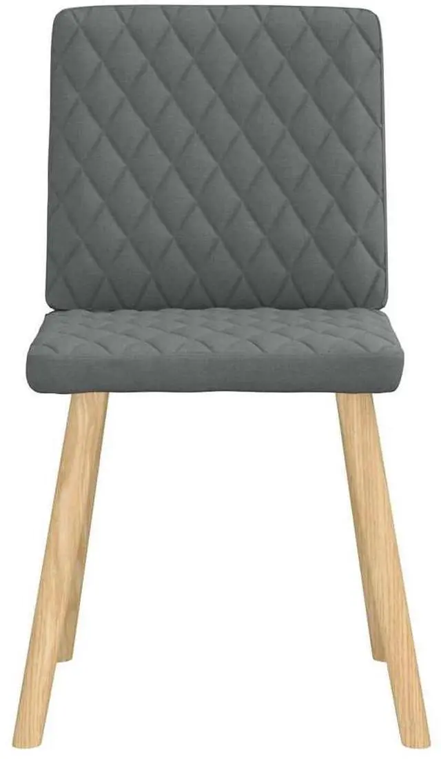 Alt view image 3 of 7 - vidaXL Dining Chairs 2 pcs Dark Gray Fabric dinner chair kitchen chair