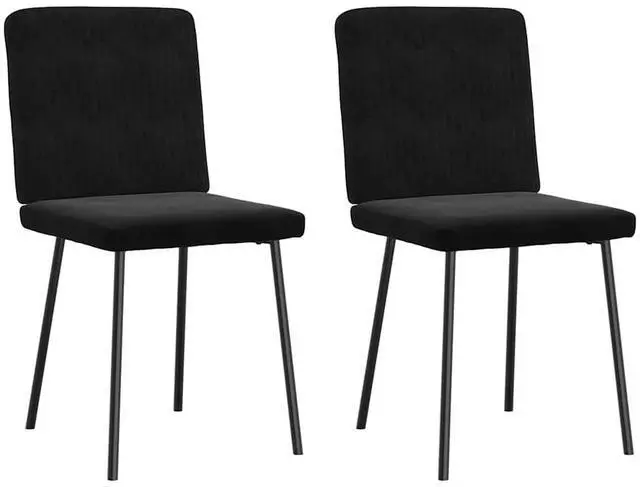 Alt view image 2 of 7 - vidaXL Dining Chairs 2 pcs Black Velvet dinner chair kitchen chair dining seat