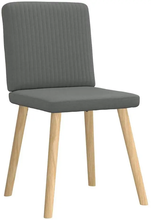 Alt view image 3 of 7 - vidaXL Dining Chairs 2 pcs Dark Gray Fabric dinner chair kitchen chair