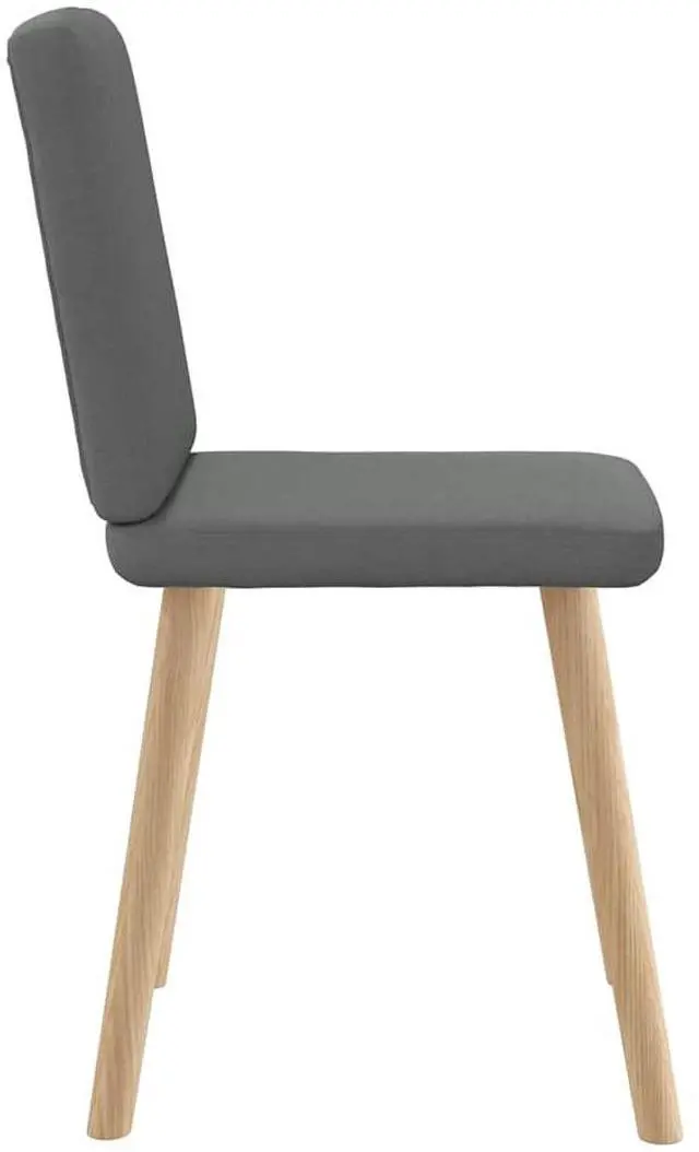 Alt view image 5 of 7 - vidaXL Dining Chairs 2 pcs Dark Gray Fabric dinner chair kitchen chair