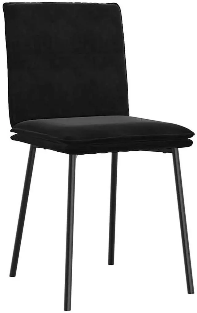 Alt view image 3 of 7 - vidaXL Dining Chairs 2 pcs Black Velvet dinner chair kitchen chair dining seat