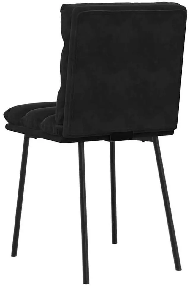 Alt view image 6 of 7 - vidaXL Dining Chairs 2 pcs Black Velvet dinner chair kitchen chair dining seat