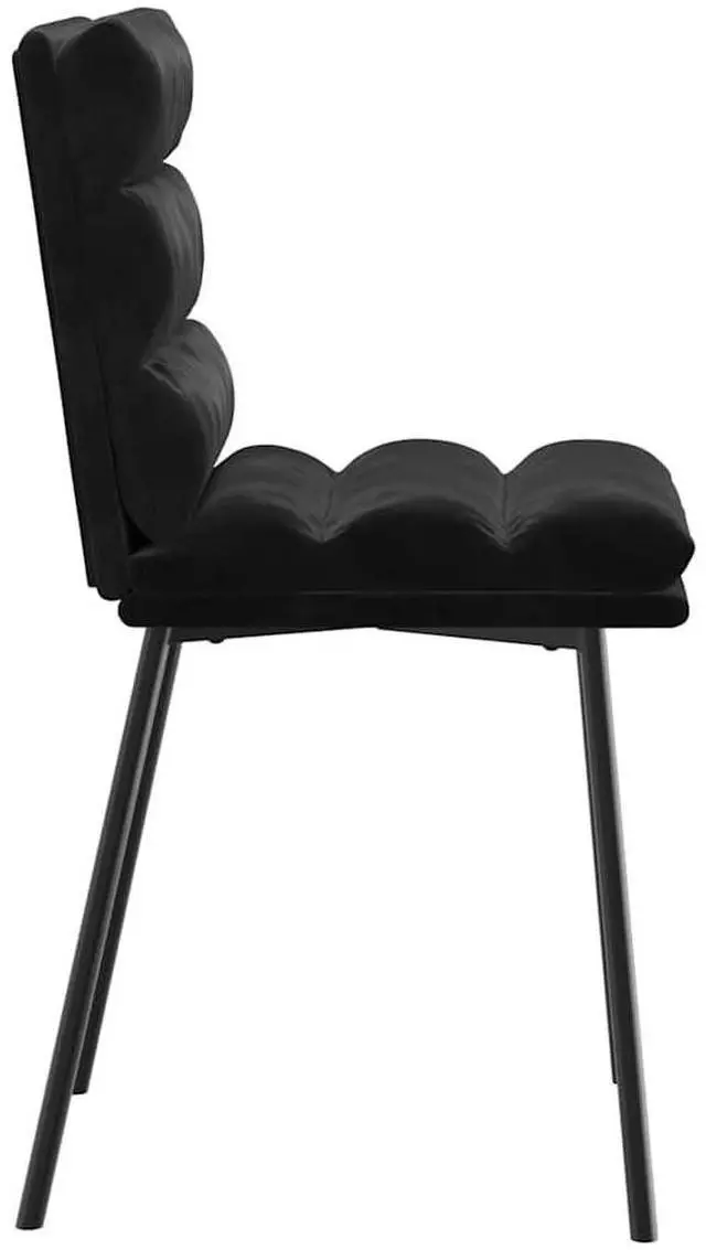 Alt view image 5 of 7 - vidaXL Dining Chairs 2 pcs Black Velvet dinner chair kitchen chair dining seat