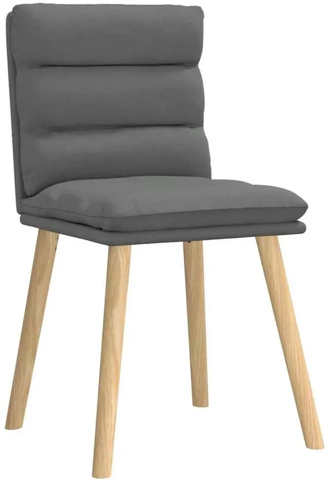 Alt view image 3 of 7 - vidaXL Dining Chairs 2 pcs Dark Gray Fabric dinner chair kitchen chair