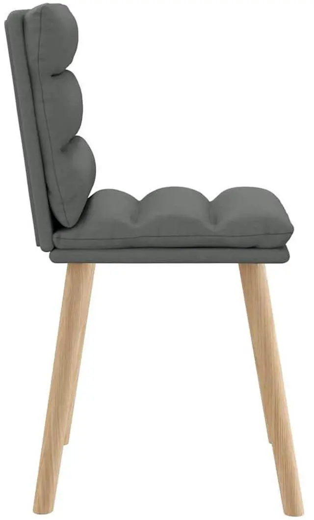 Alt view image 5 of 7 - vidaXL Dining Chairs 2 pcs Dark Gray Fabric dinner chair kitchen chair
