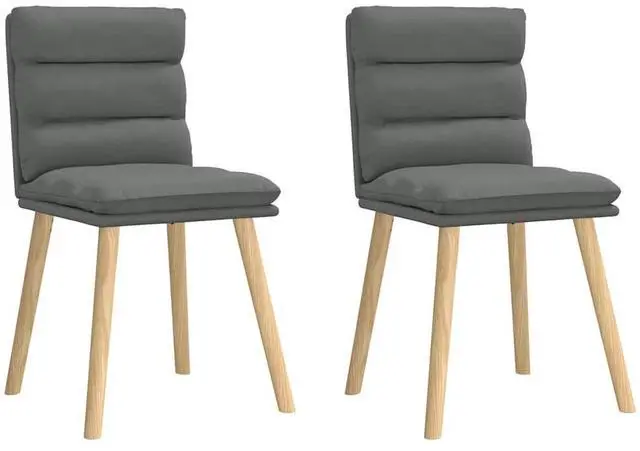Main image of vidaXL Dining Chairs 2 pcs Dark Gray Fabric dinner chair kitchen chair