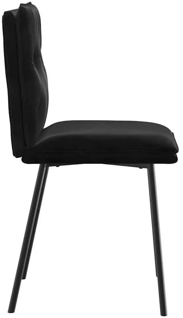 Alt view image 5 of 7 - vidaXL Dining Chairs 2 pcs Black Velvet dinner chair kitchen chair dining seat