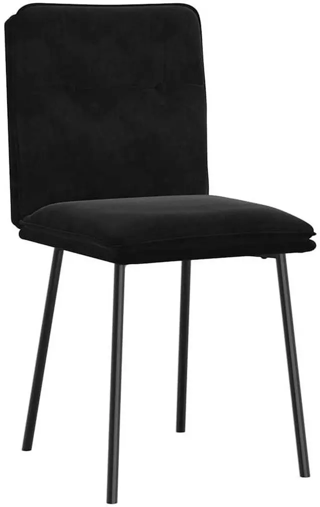 Alt view image 3 of 7 - vidaXL Dining Chairs 2 pcs Black Velvet dinner chair kitchen chair dining seat
