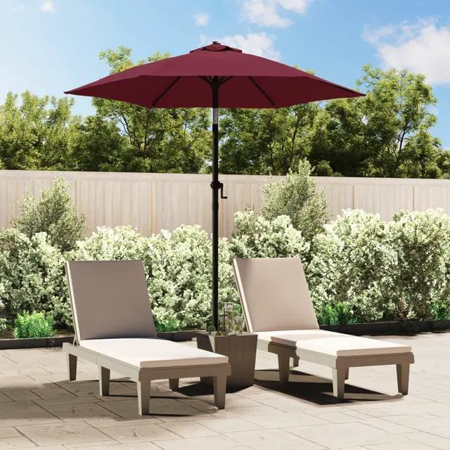 Alt view image 10 of 16 - vidaXL Parasol Burgundy 78.7"x83.1" Aluminum