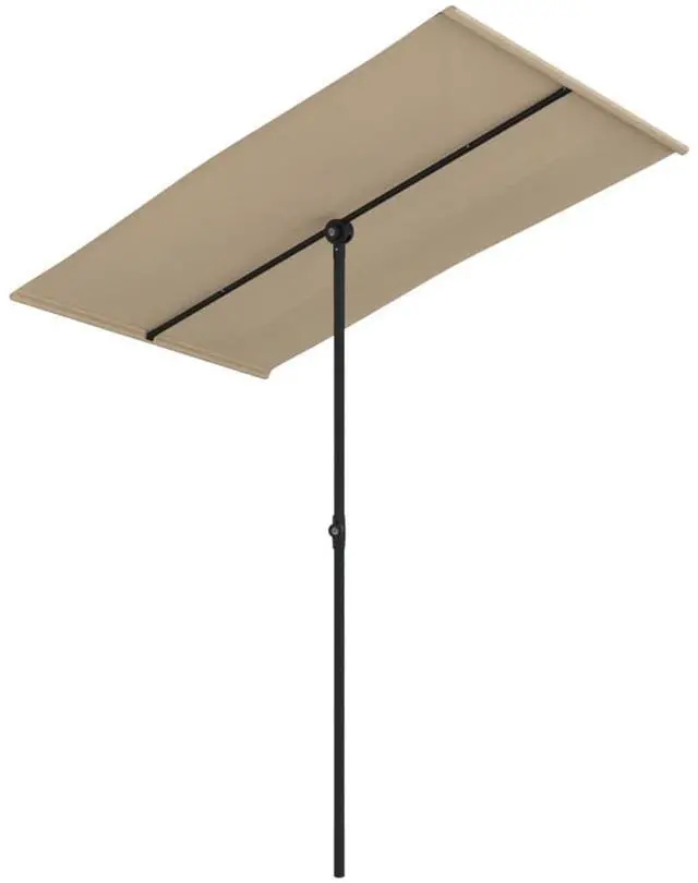 Alt view image 13 of 18 - vidaXL Outdoor Parasol with Aluminum Pole 70.9"x51.2" Taupe