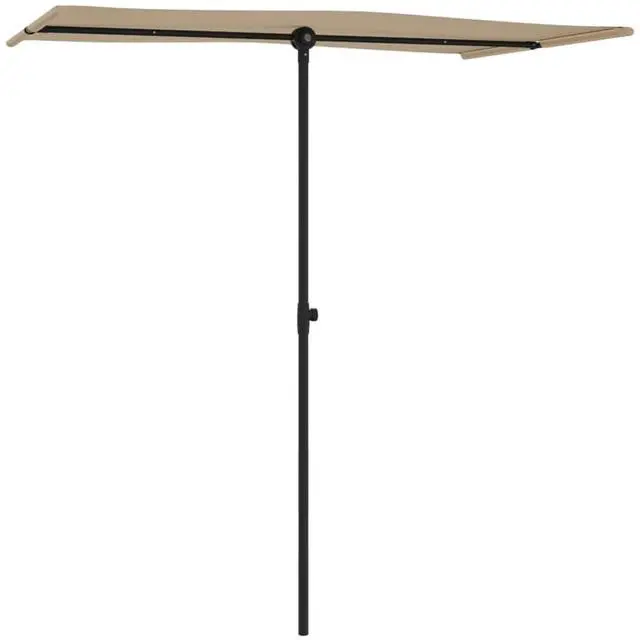 Alt view image 14 of 18 - vidaXL Outdoor Parasol with Aluminum Pole 70.9"x51.2" Taupe