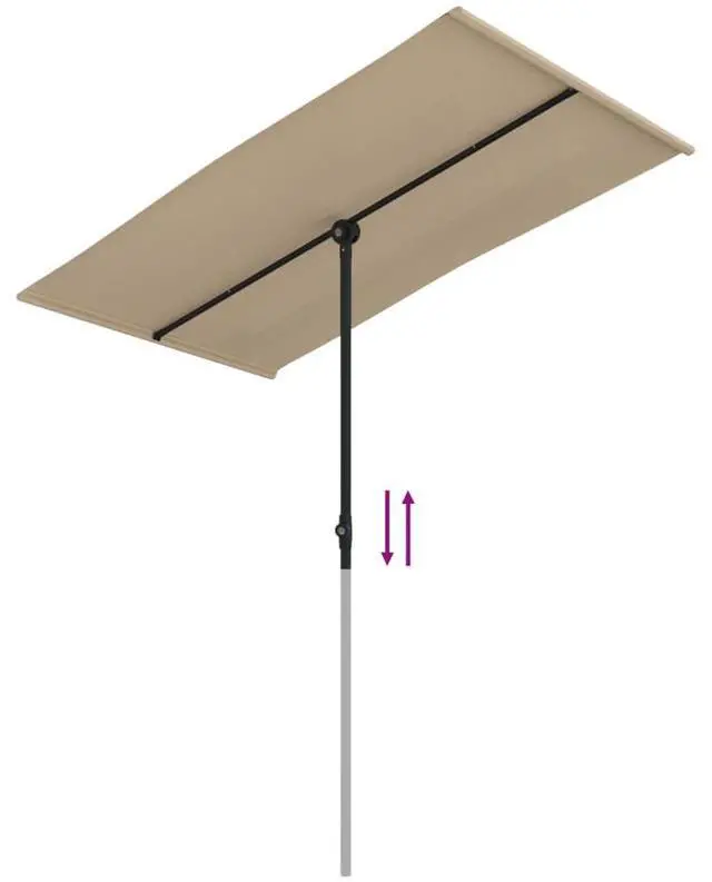 Alt view image 18 of 18 - vidaXL Outdoor Parasol with Aluminum Pole 70.9"x51.2" Taupe