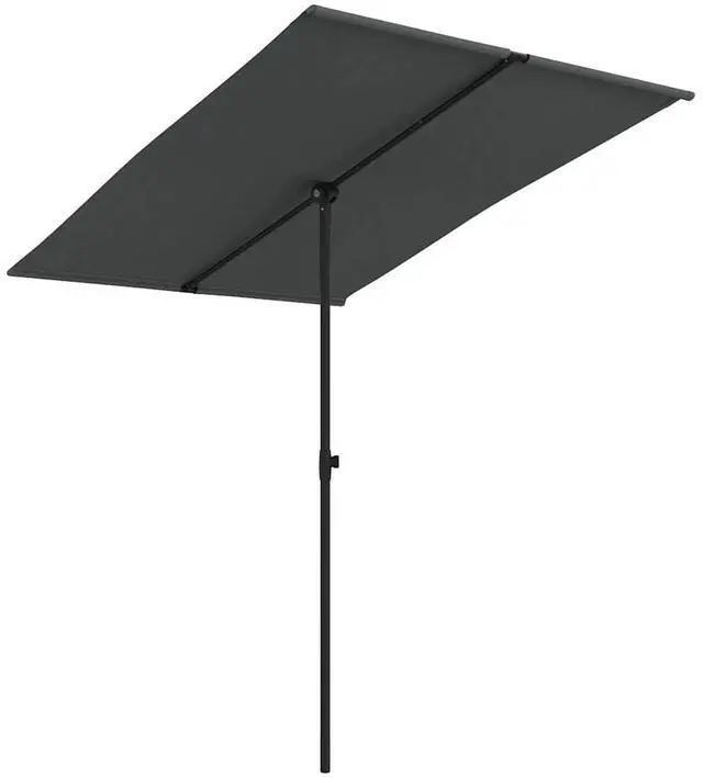 Alt view image 13 of 18 - vidaXL Outdoor Parasol with Aluminum Pole 6.6'x4.9' Anthracite