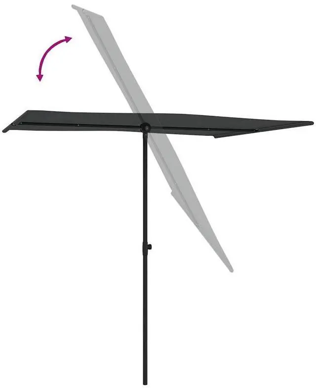 Alt view image 17 of 18 - vidaXL Outdoor Parasol with Aluminum Pole 6.6'x4.9' Anthracite