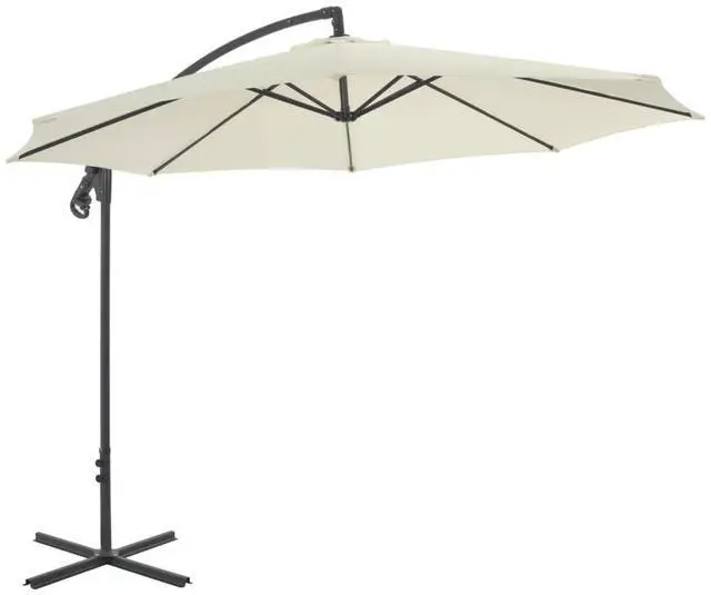 Alt view image 18 of 18 - vidaXL Cantilever Umbrella with Steel Pole 118.1" Sand