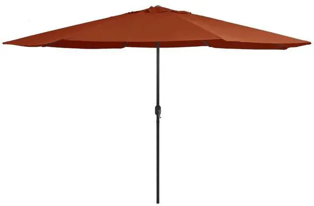 Main image of vidaXL Garden Parasol with Metal Pole Patio Umbrella Sunshade 153.5" Terracotta