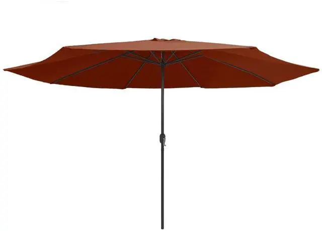 Alt view image 2 of 7 - vidaXL Garden Parasol with Metal Pole Patio Umbrella Sunshade 153.5" Terracotta