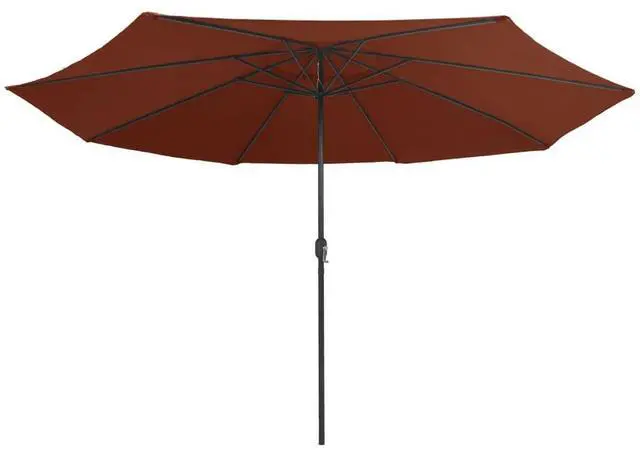 Alt view image 3 of 7 - vidaXL Garden Parasol with Metal Pole Patio Umbrella Sunshade 153.5" Terracotta