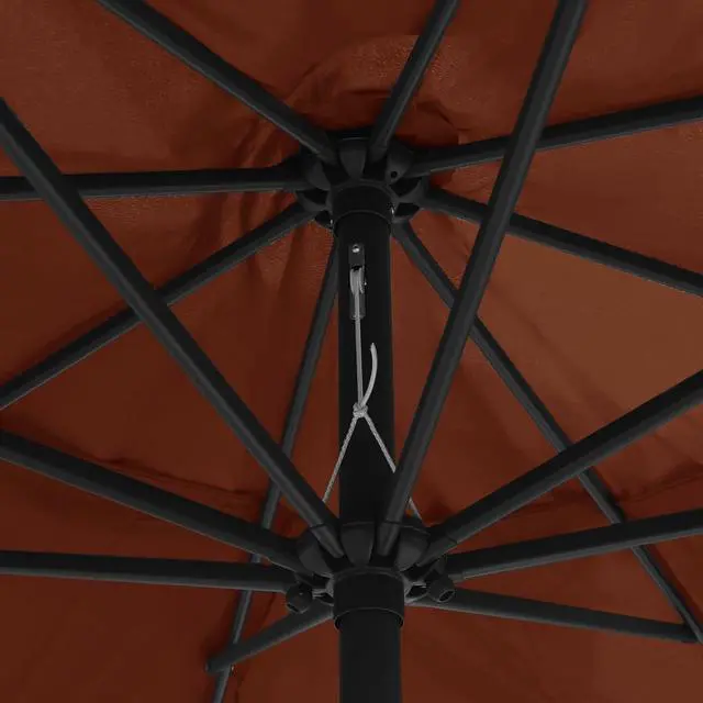Alt view image 5 of 7 - vidaXL Garden Parasol with Metal Pole Patio Umbrella Sunshade 153.5" Terracotta