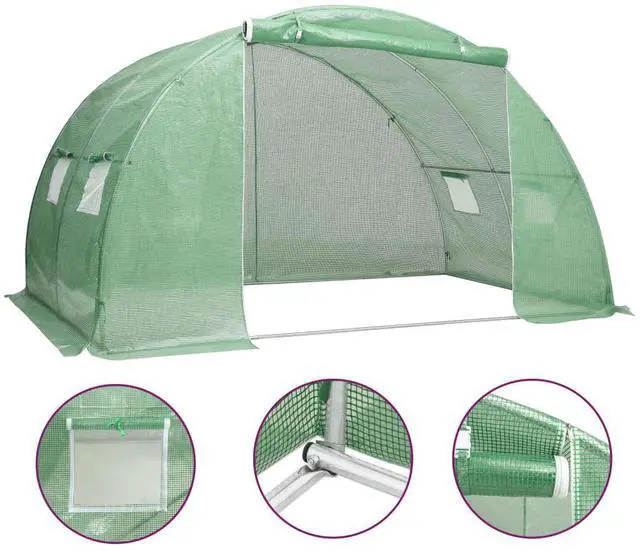 Alt view image 18 of 18 - vidaXL Greenhouse Outdoor Grow House Green House for Plant Growing Gardening