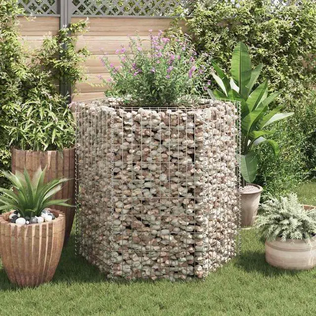 Alt view image 10 of 10 - vidaXL Gabion Raised Bed 39.4" Hexagonal Raised Plant Flower Veg Garden Box