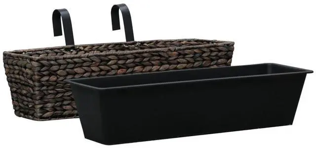 Alt view image 11 of 15 - vidaXL Garden Planters 2 pcs Water Hyacinth Brown