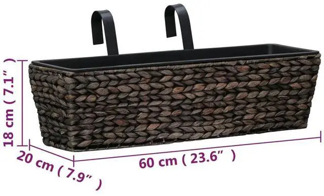 Alt view image 12 of 15 - vidaXL Garden Planters 2 pcs Water Hyacinth Brown